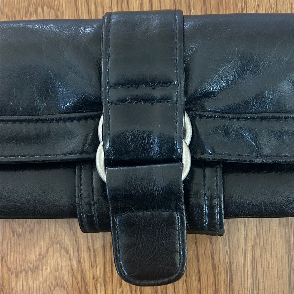 Black Women's Wristlet Clutch - Classic Leather Style used